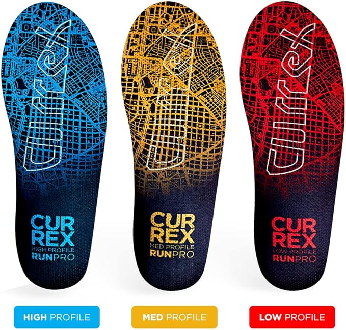 CURREX RunPro Insoles for Running Shoes, Arch Support Inserts to Help Reduce Fatigue, Prevent Injuries, Boost Performance for Men & Women (Medium Arch, Size XS)