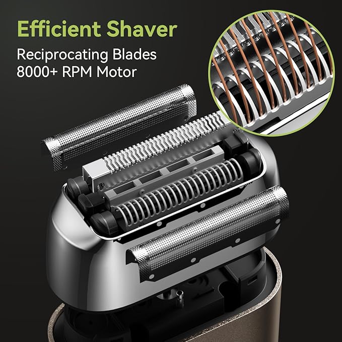 VNU Alloy Body Foil Shaver, Mini Pocket Shaver for Travel, Electric Razor for Men Face Beard, IPX7 Waterproof & 60-Day Standby, Gift for Men/Husband/Dad (Desert Titanium)