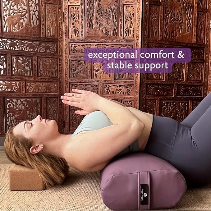 Hugger Mugger Standard Yoga Bolster - Firm, Supportive, Handmade, Durable