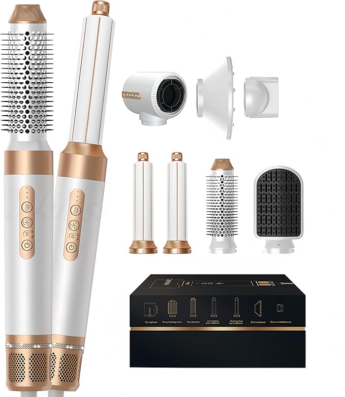 Nora Styler 7-in-1 Multistyler Pro - High-Speed Negative Ionic Hair Dryer, Fast Drying air wrap Hair Styler Multi Hair Styler, Auto Air Wrap Styler for Curling Volumizing Straightening