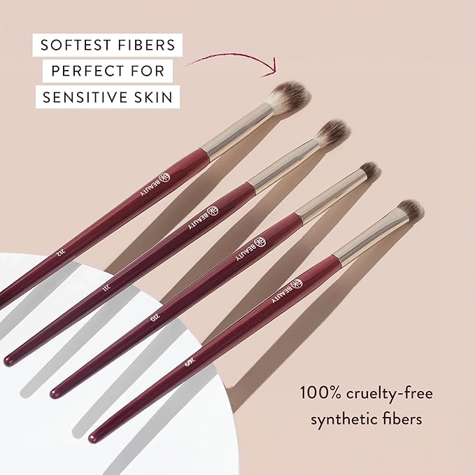 BK BEAUTY - CORE LINE EXTENSION EYE SET (4PC) - Professional Eyeshadow Brush Set for Precise Makeup Placement & Blending | Premium Eye Makeup Brushes for Flawless Application