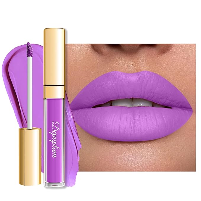 Depuplum Purple Lipstick Matte for Women SuperStay Long Lasting Lipstick Smudge Proof No Transfer Liquid Lipsticks, Cruelty Free Lip Makeup,DM31 Lilac Promise