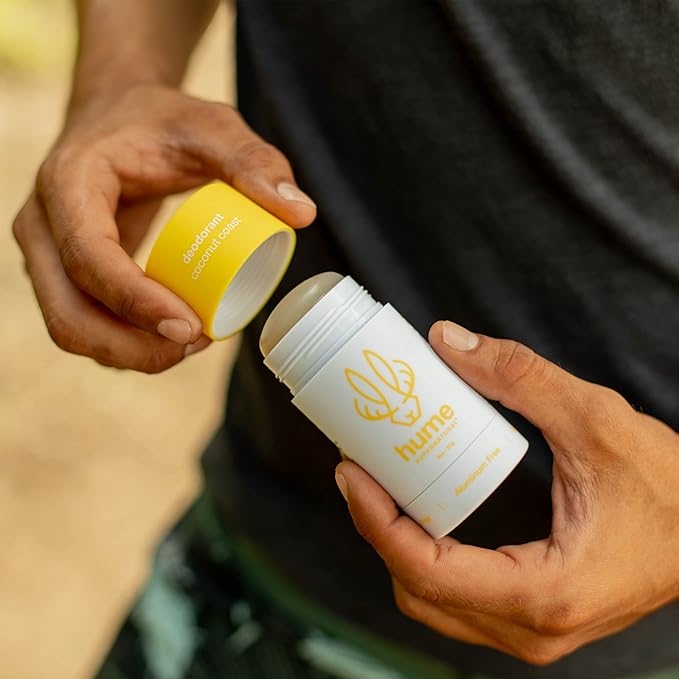 Hume Supernatural Aluminum Free Deodorant for Women & Men - Safe for Sensitive Skin - Probiotic, Plant-Based, Baking Soda Free, Aloe, & Cactus Flower, Anti Sweat, Stain & Odor - Coconut Coast 1-Pack