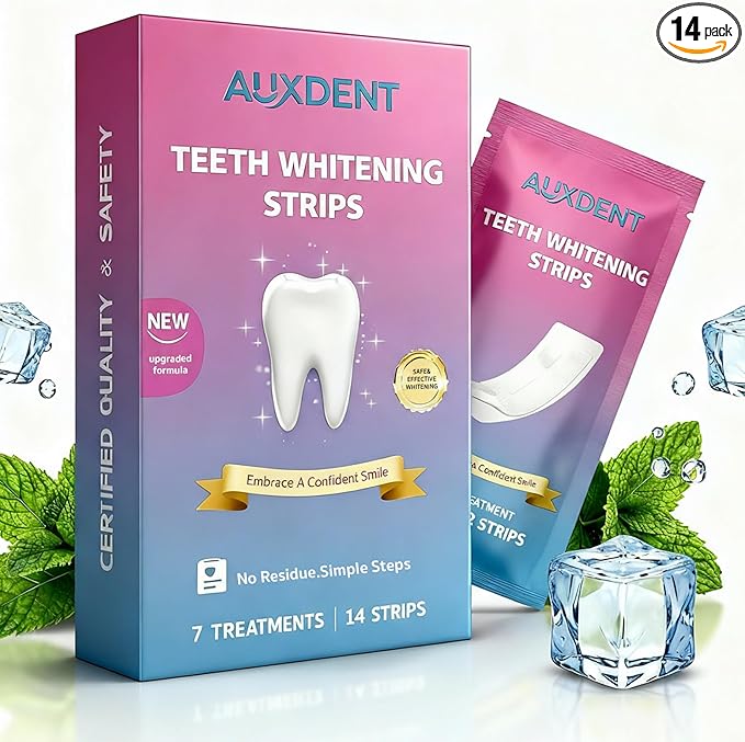 Teeth Whitening Strips 7-Day Treatment (14 Strips) - Enamel Safety Whitening Strips Gently and Effectively Remove Tooth Stains, Transparent Strips for Teeth Whitening,Restoring Confident Smile