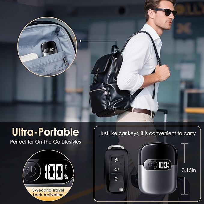 Electric Razor for Men, Foil Shaver and Beard Trimmer for Dry and Wet,Battery LED Display USB-C Fast Charge, IPX7 Waterproof Portable Travel Shaver (Charcoal Black)