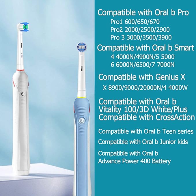 16 Pack Replacement Heads for Oral B Braun- Includes 4 Sensitive Brush, 4 Precision Brush, 4 Deep Cleaning, 4 Floss Cleaning Toothbrush Heads