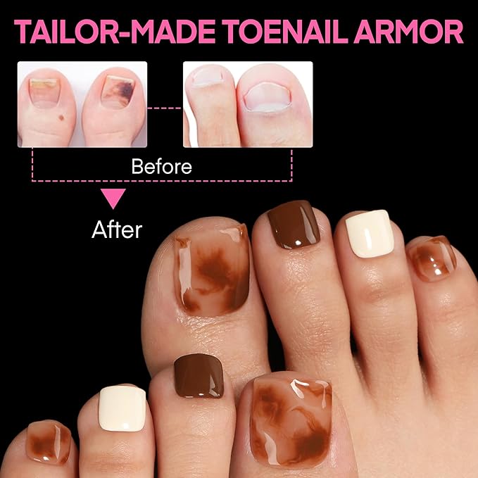 UNA GELLA Square Toe Nail Tips Big Long 312Pcs 15Sizes, Full Cover Soft Gel Toes Nail Tip Pre-etched Fake Acrylic Toe Nail Press Ons For Big Toes Nail Extensions Pedicure Home DIY Nails Salon Soak Off