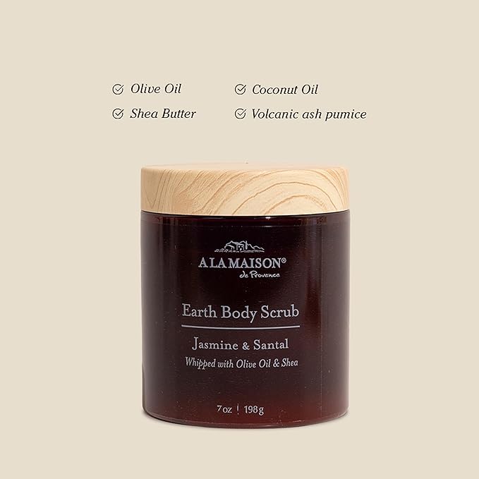 A La Maison Amber Jasmine & Santal Starter Kit - Shower Oil + Body Scrub – Gently Exfoliates & Softens Skin – French Formula, Plant-Based
