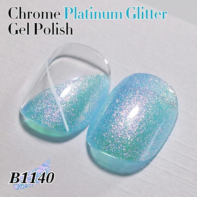 Double Rhythm 15ML Glitter Gel Polish Shimmer Reflective Holographic Color Magnetic for Nail Art Salon DIY at Home (B1140)