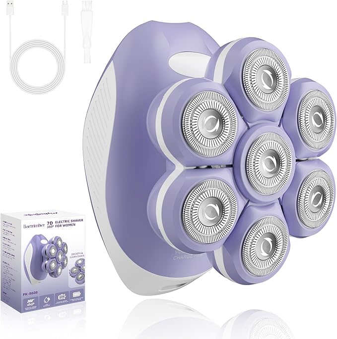 Electric Razors for Women Legs: 7D Fast & Painless Full-Body Shaver for Silk Skin – Waterproof Lady Face Pubic Hair Remover w/Light&Travel Cover – Wet/Dry Use, Gifts for Women Teen Girl
