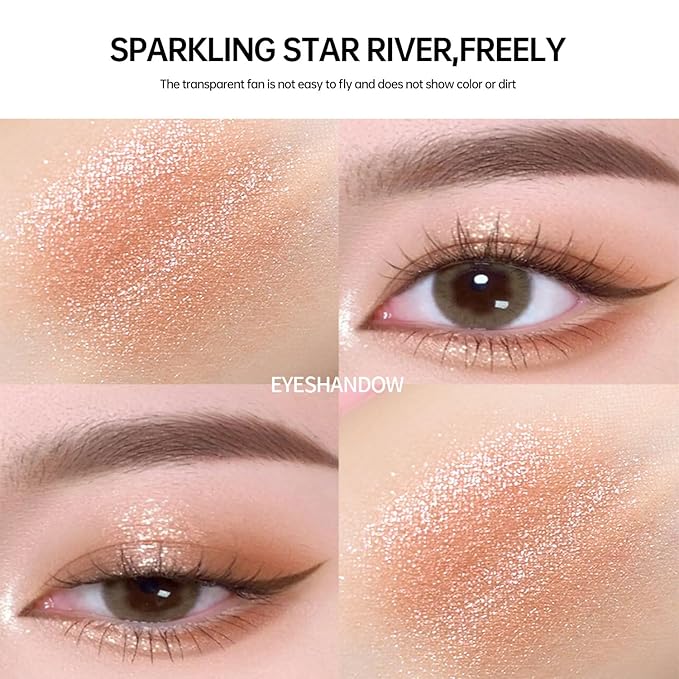 Nude Brown Matte Eyeshadow Palette Makeup, Champagne Gold Pearl Eye Shadow Palette Makeup, Highly Pigmented Eye Shadows For Older Women Eyes Naturing-Looking, Long Lasting Waterproof 05#