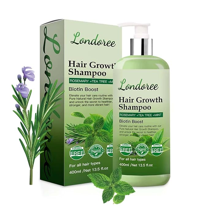Rosemary Shampoo for Hair Growth, Thickening & Regrowth Formula for Men & Women, Rosemary Mint Strengthening Shampoo with Tea Tree Oil & Biotin for Scalp Therapy & Hair Fall Control 13.5 fl.oz (400ml)