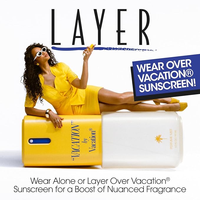 VACATION" Body Mist, Perfumed Body Spray for Women & Men, Coconut, Banana, Pool Water & Swimsuit Fabric Scent, Layer with Eau de Toilette, Beach Summer Fragrance, Travel Size 3 fl oz