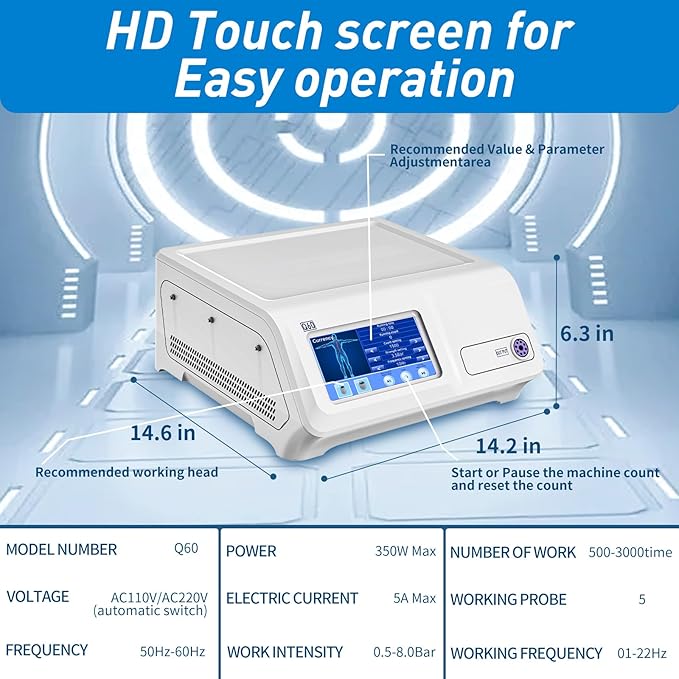 Shockwave Therapy Machine for Joint and Muscle Pain Relief, FSA/HSA Eligible Shockwave Therapy for Back, Leg, Elbow, Shoulder Non-Invasive ESW T Shock Wave Therapy Device