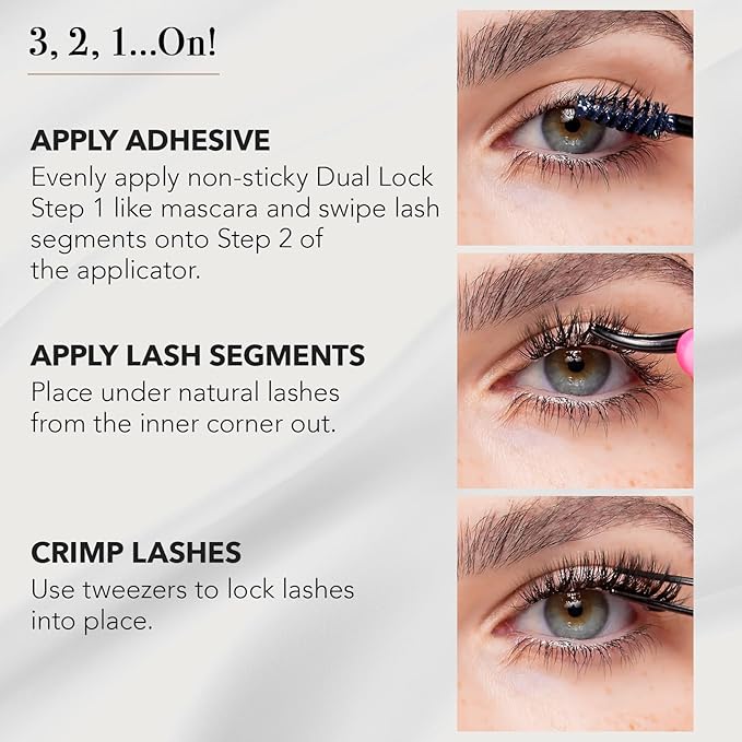 Pro Lash SoftWear Starter Lash Clusters Kit - Seamless, Lightweight Lashes - 7-Day Cluster Eyelash Extensions - 3 Sets of False Eyelashes Plus Adhesive, Remover, Tweezers - Volume Wispy No. 10 Black