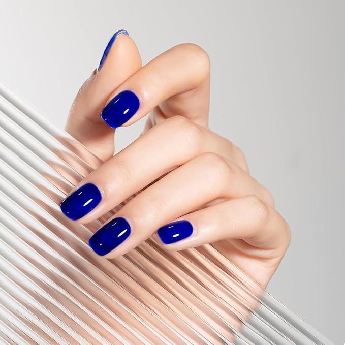 MAYCHAO 15ML Jelly Klein Blue Gel Nail Polish 1Pc Bright Blue Gel Polish Soak Off UV LED Translucent Nail Polish Nail Art Starter Manicure Salon DIY at Home, 0.5 OZ
