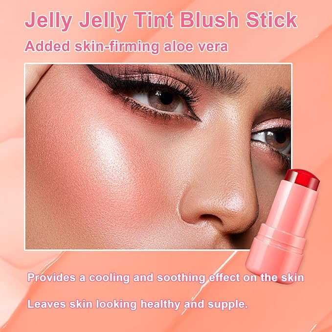 2PCS Cooling Water Jelly Lip Tint/Blush, Jelly Blush Cooling