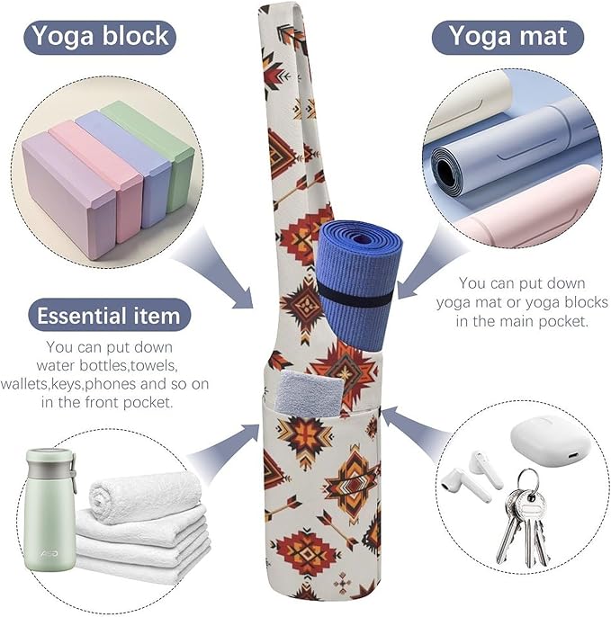 Portable Single Shoulder Yoga Mat Bag Carrier with Pocket Spacious Storage for Yoga Gym Fitness