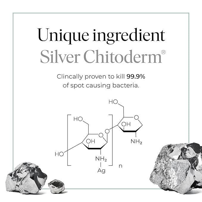 47 Skin | Hydrating Face Serum with Silver Chitoderm for ALL Skin Types | Clears Acne, Prevents & Heals Breakouts & Blemishes, Repairs Scars | Moisturizes and Nourishes For Smooth Skin | 15ml