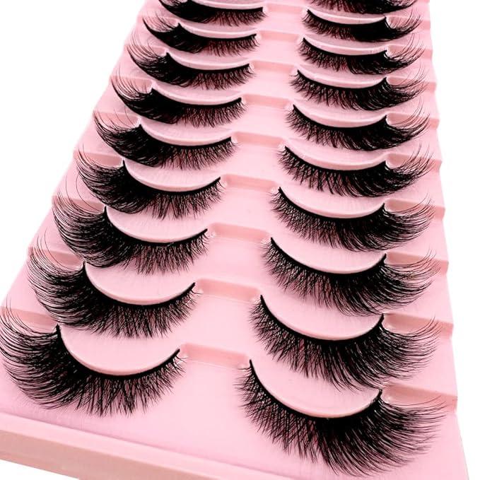 HBZGTLAD Soft Mink Eyelashes 3D Curl Winged End Eye Elongated Fake Lashes Thick Handmade Natural False Eyelash Messy Cross Lash Wholesale (MY-H2)