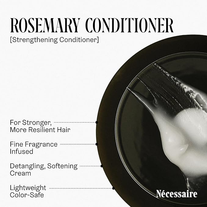 Nécessaire Rosemary Hair Duo | Multi-Protein Strengthening Rosemary Shampoo and Conditioner Set For Thinning Hair. For Women + Men. Free Of Sulfates. Color-Safe. 250 ml / 8.4 oz