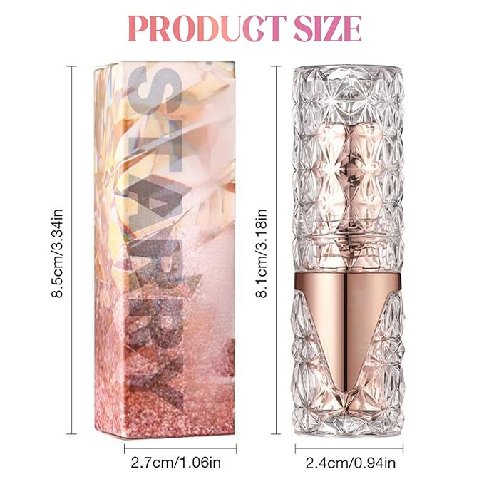 Diamond Glitter Lipstick, 2025 New Velvet Glow Lip Gloss Waterproof Non-sticky Creamy Lipcolor,Long-Lasting Moisturizer Lip Balm with Sparkling Finish Hydrating Lip Stains (C01)