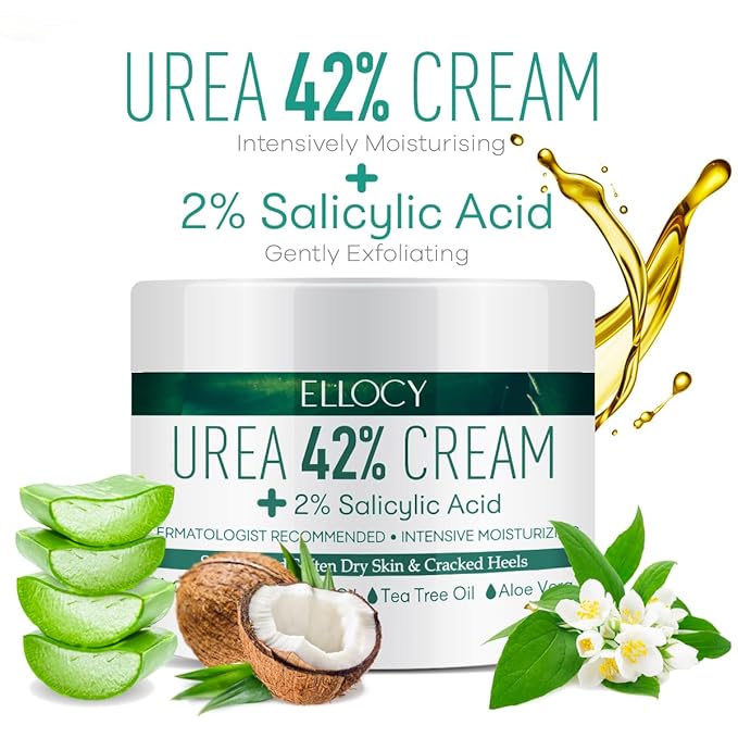 Urea cream 40 perent for feet: Maximum Strength Urea lotion -For Callus and Cracked Heels Treatment-Rough Thick Skin for foot- Crema 5.29 oz.(150g)