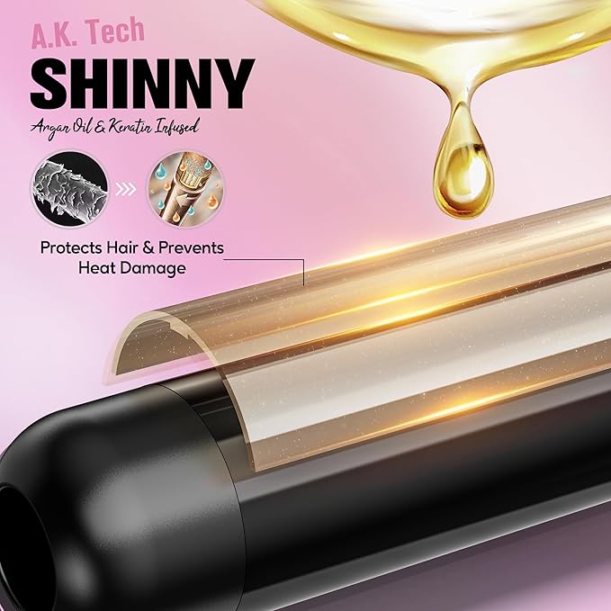 Farery 2 inch Curling Iron For Long Hair, Lightweight Large Barrel Curling Iron 2 Inch, Ceramic Curling Wand Infused Argan Oil & Keratin for Bouncy Big Curls, 9 Temps Digital Display & Lock Key, Glove