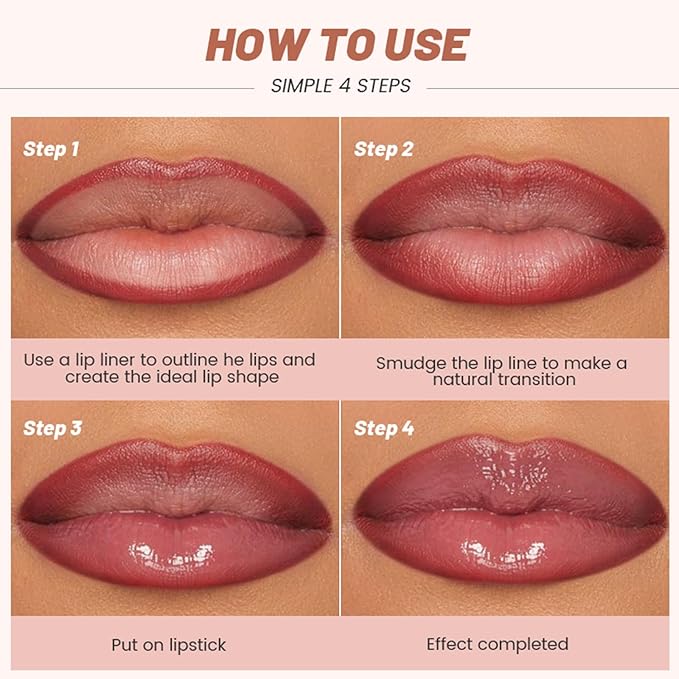 Erinde 2pcs Lip Liner and Lipstick Combo Set, Matte Lipliner Pencil & Hydrating Lip Gloss Makeup Kits for Women, Waterproof, Long Lasting, Highly Pigmented, Nude Brown Natural Lipstick, 07