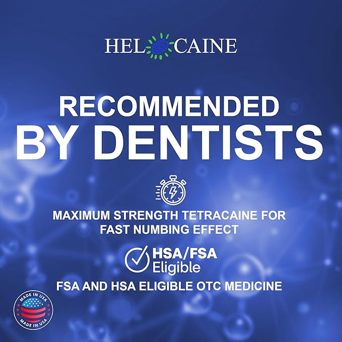 Helocaine Fast Acting Cold Sore Canker Sore Treatment for Lips & Inside Mouth, Oral and Topical Rapid Pain Relief Over-The-Counter, 3g, 0.1 oz Tube, 1 Pack