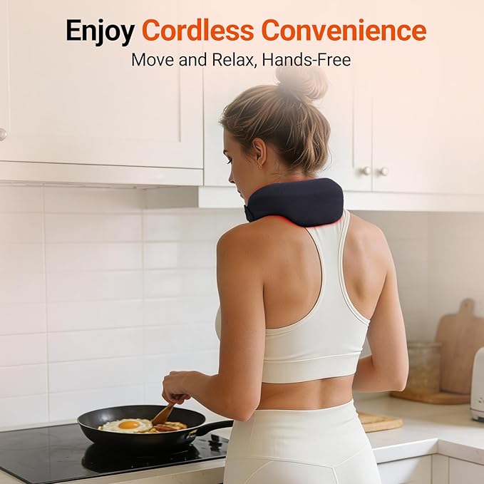 Comfytemp Cordless Red Light Therapy for Neck, FSA Eligible HSA Near Infrared Light Therapy Neck Wrap, Portable Light Wrap for Travel Home Office Use, Valentines Day Gifts for Her, 5W, 660nm & 850nm