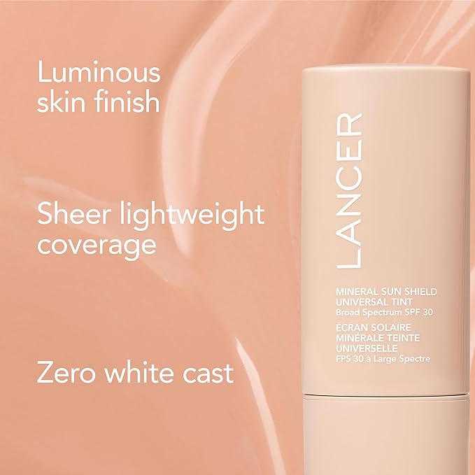 Lancer Skincare Mineral Sun Shield Universal Tint Broad Spectrum SPF 30 Sunscreen, 2 Fl Oz