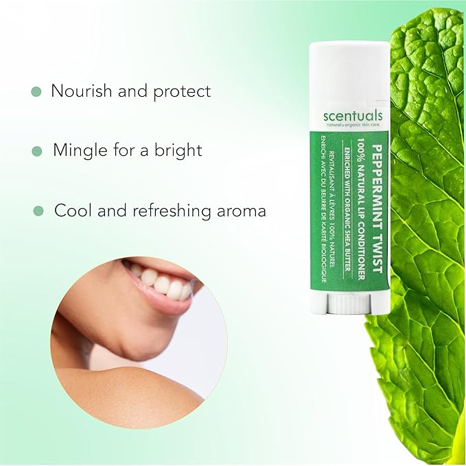 Lip Balm Peppermint Set of 3, Natural