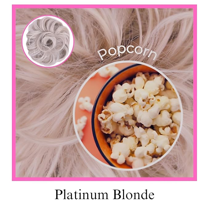 Juvabun Messy Bun 2.0 Platinum Blonde Messy Bun Hair Extension Natural Finish Hair Bun Scrunchie for Women Styling