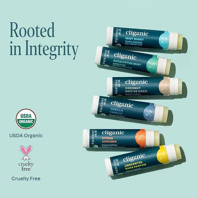 Cliganic Organic Lip Balm Set (4