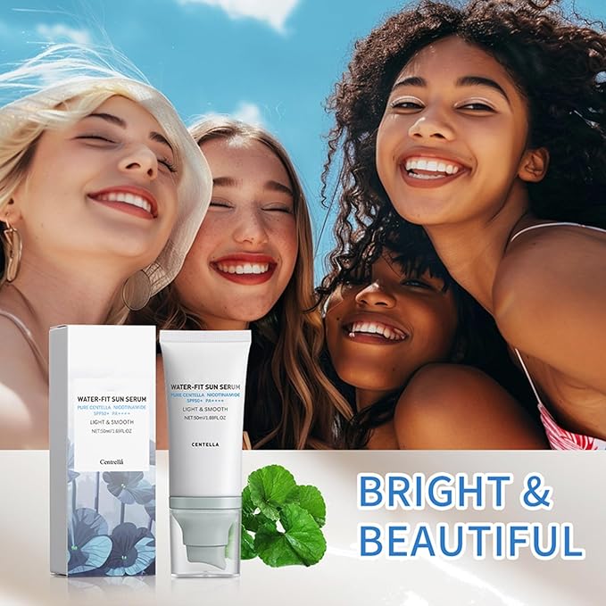 2 Pcs 𝐶𝑒𝑛𝑡𝑒𝑙𝑙á Sunscreen SPF50 PA++++, 50ML Cen-tella Madagascar Face Sun Screen Long-Lasting Protection, Hyalu Cica Water-Fit Sun Serum Matte No White Cast for All Skin Type and UV Defense