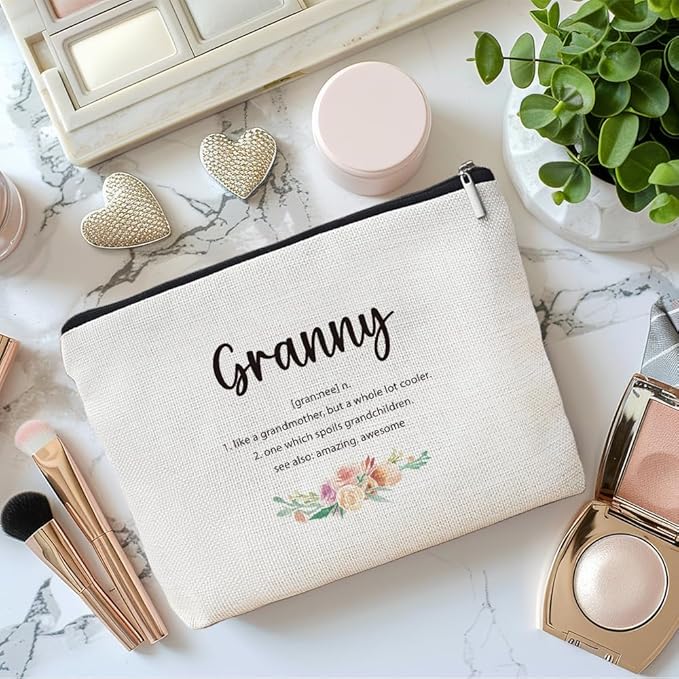 MOTERMATE Granny Gifts Makeup Bag, Best Granny Gifts for Christmas from Grandkids Granddaughter Grandson Cosmetic Bag for Women, Grandmother Gift Toiletry Bags Zipper Makeup Pouch
