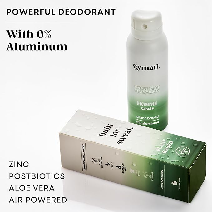 Gymati Natural Body Deodorant Spray Aluminum Free - Men - Pack of 2