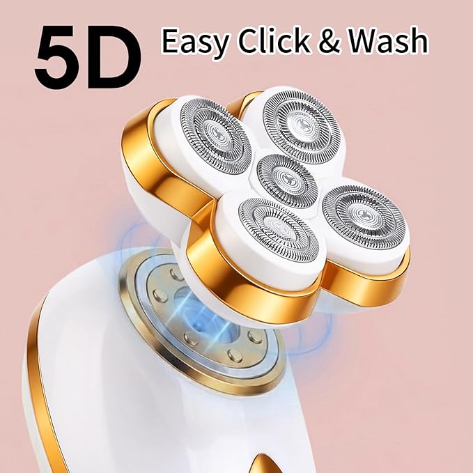 Electric Razors for Women, 5 in 1 Painless Rechargeable Dusk Shaver Womens, Women's Shavers Everything, Lady Leg/Bikini/Face Hair Removal Products, Female Wet Dry Shaving Machine