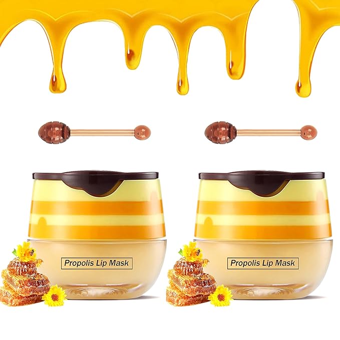 2PCS Bee Lip Balm Honey Pot,Honey