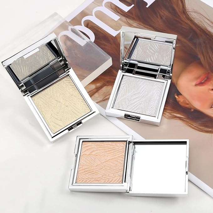 Boobeen Highlighter Makeup Highlighter Powder Palette, Shimmer Illuminator