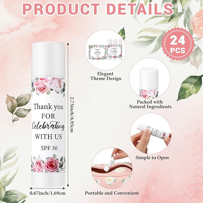 24 Pcs SPF 30 Lip Balm