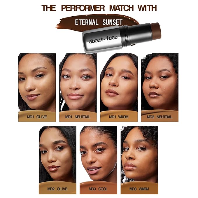 about-face Beach Freak Bronzer Stick Eternal Sunset– Ultra-Creamy, Vegan Bronzer & Contour Stick with Skincare Benefits – Dewy Finish – Hydrating Formula with Daikon Seed Extract – Medium Deep