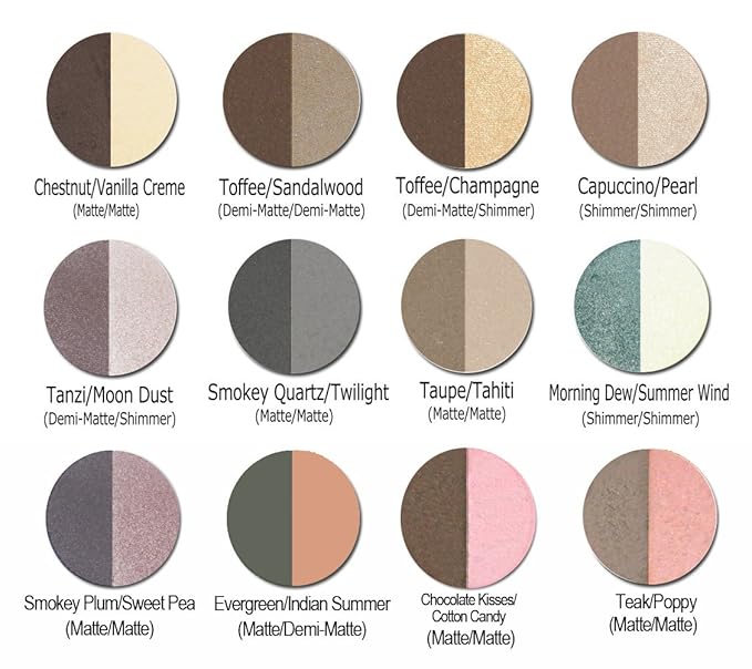 Lauren Brooke Cosmetiques Pressed Eye Shadow Duo, Richly Pigmented Natural Eyeshadow, EU Certified Organic Makeup For Women (Morning Dew/Summer Wind)