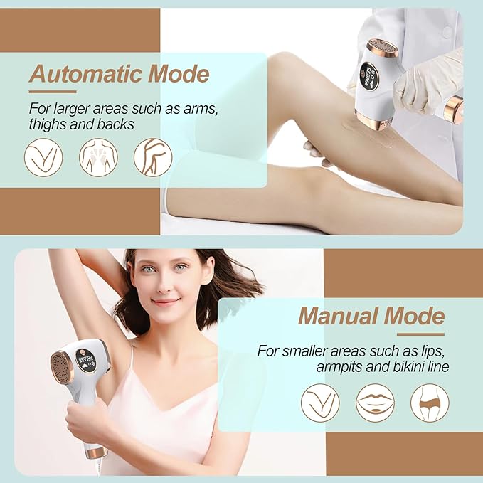 IPL Hair Removal Device, Portable Permanent Hair Reduction for Men and Women, Home Hair Remover with Razor and Glasses, 999,999 Flashes, Underarms Back Legs Arms Face Bikini Line