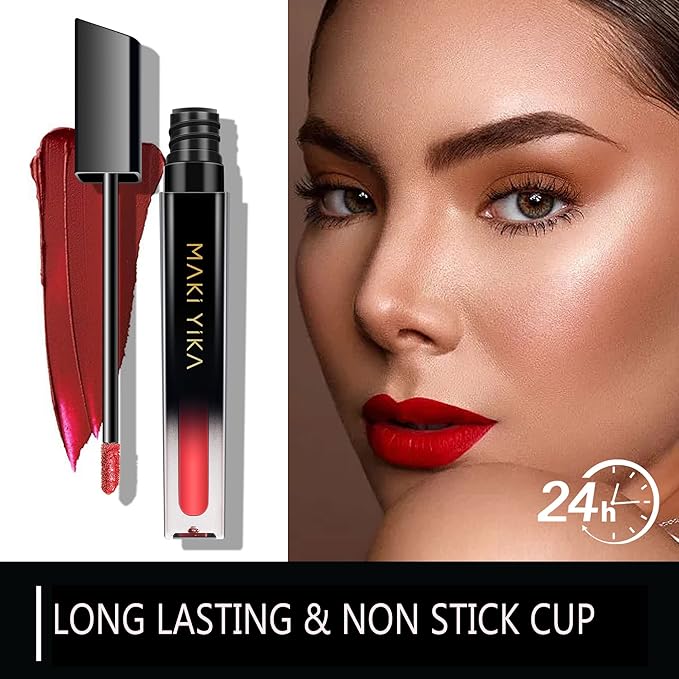 MAKI YIKA Brown Nude Lipstick for Women Color Stay Long Lasting Lipsticks, No Smudge Matte Liquid Lipstick Transferproof Waterproof Lip Stick, DINNER TIME