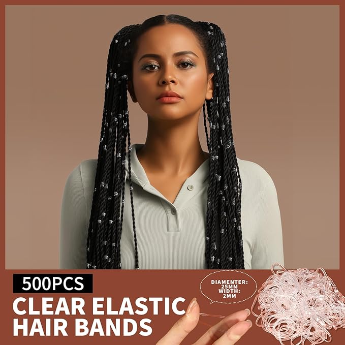Teenitor Hair Accessories Kit for Woman Girls 500pcs Elastic Hair Bands 30pcs Ponytail Holders, Black Seamless Thick Hair Bands, 40pcs Bobby Pins Black Clear