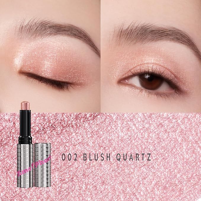 Illumina Jelly Eyeshadow Stick, 002 Blus Quartz-Light Pink, High-Impact Sparkle Finish, Cream Texture with Cooling Feel, Long-Lasting Crease-Proof Smudge-Proof Eye Shine, Easy Application