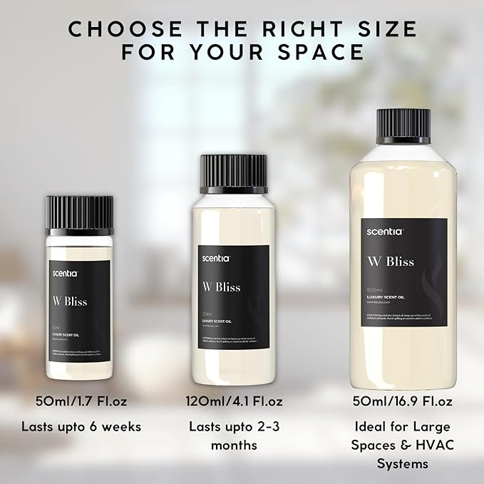 Scentia W Bliss Fragrance Oil Inspired by 5-Star Stay- 50 mL 1.69 fl oz - Fragrance Oil Blend Bergamot, Lemongrass & Jasmine for Aromatherapy Diffusers Humidifiers - Made in USA