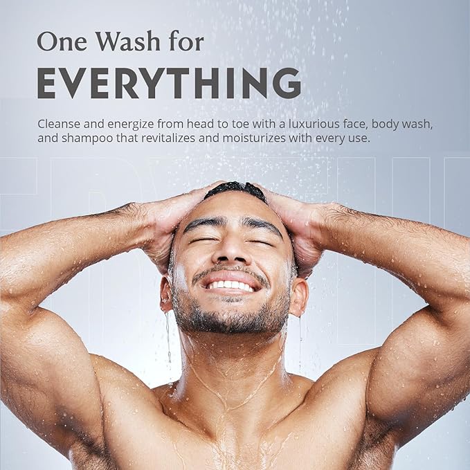 Ageless Zen 3-in-1 Face Wash, Body Wash & Shampoo 10.14 + 2 FL OZ | To Wash Away Sweat, Dirt & Excess Skin Oils | Odor Cleansing Aloe Vera & Jojoba Oil Formula | For All Skin Types